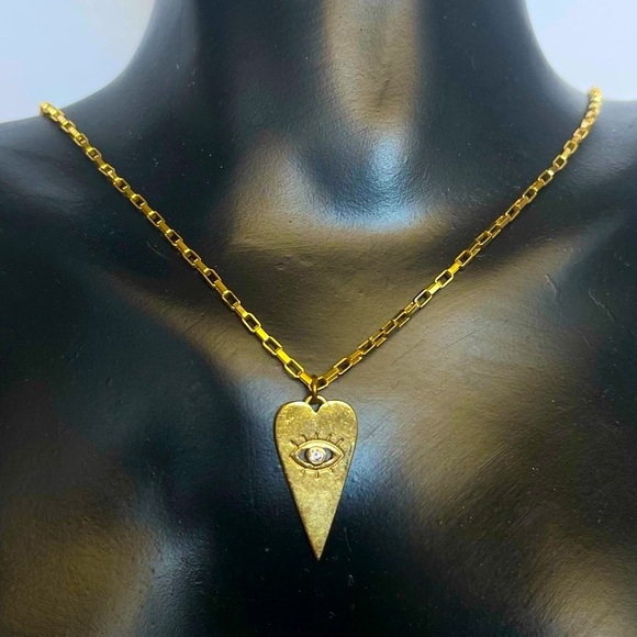 Shashi gold tone evil eye necklace - Picture 1 of 5